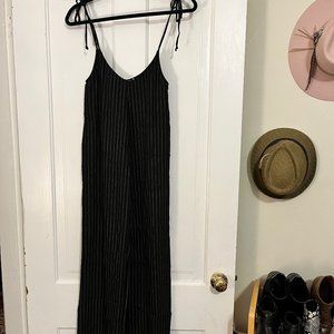 Black Pinstriped Jumpsuit